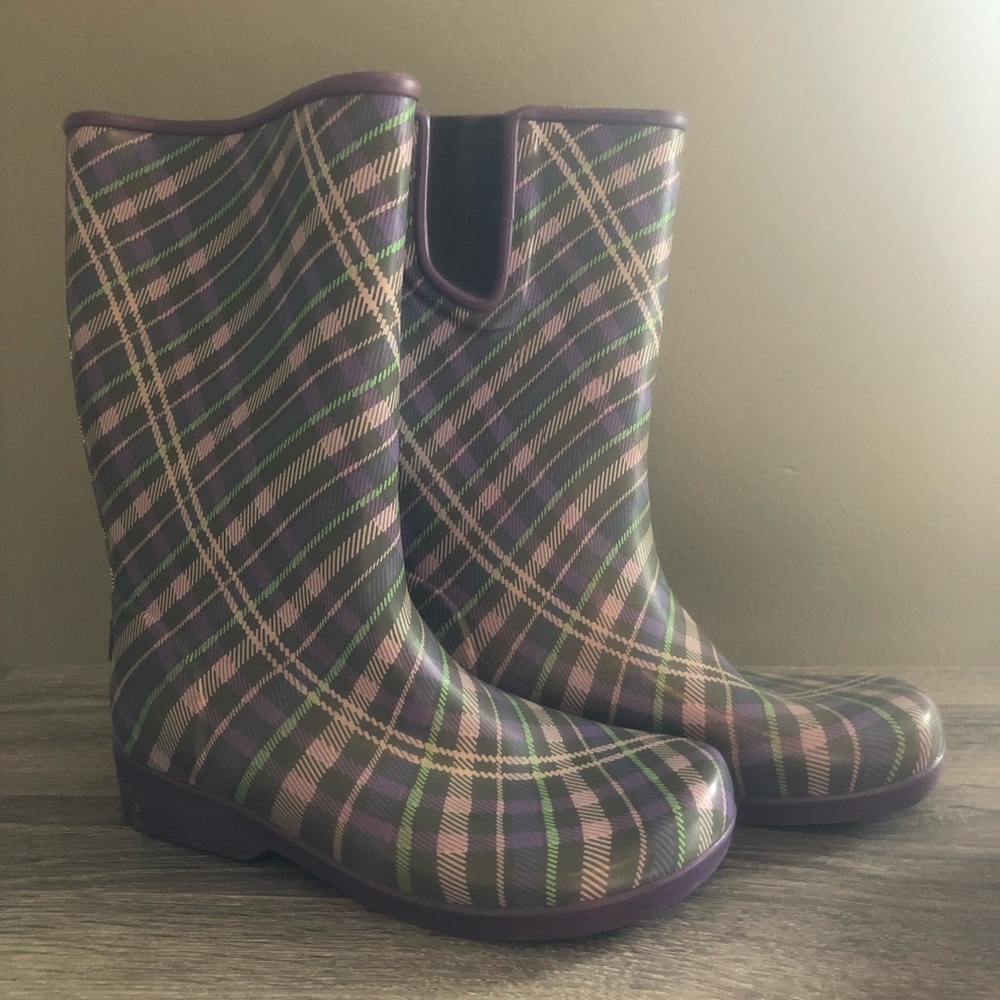 Sperry plaid Rain boots
